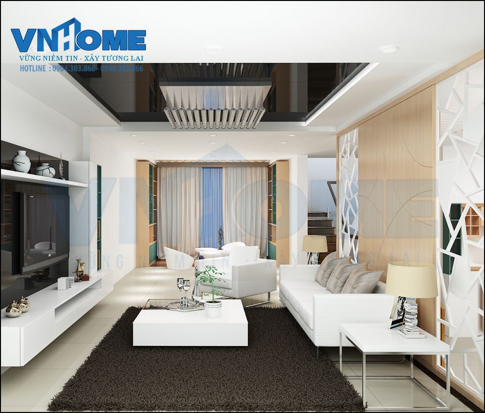 Mẫu nội thất phòng khách hiện đại đẹp và sang trọng-VNH NTPK 0006