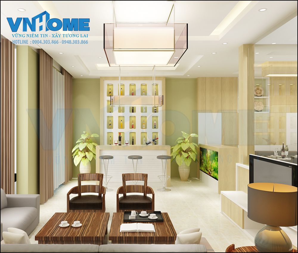 Mẫu thiết kế phòng khách với phong cách hiện đại-VNH NTPN 0005
