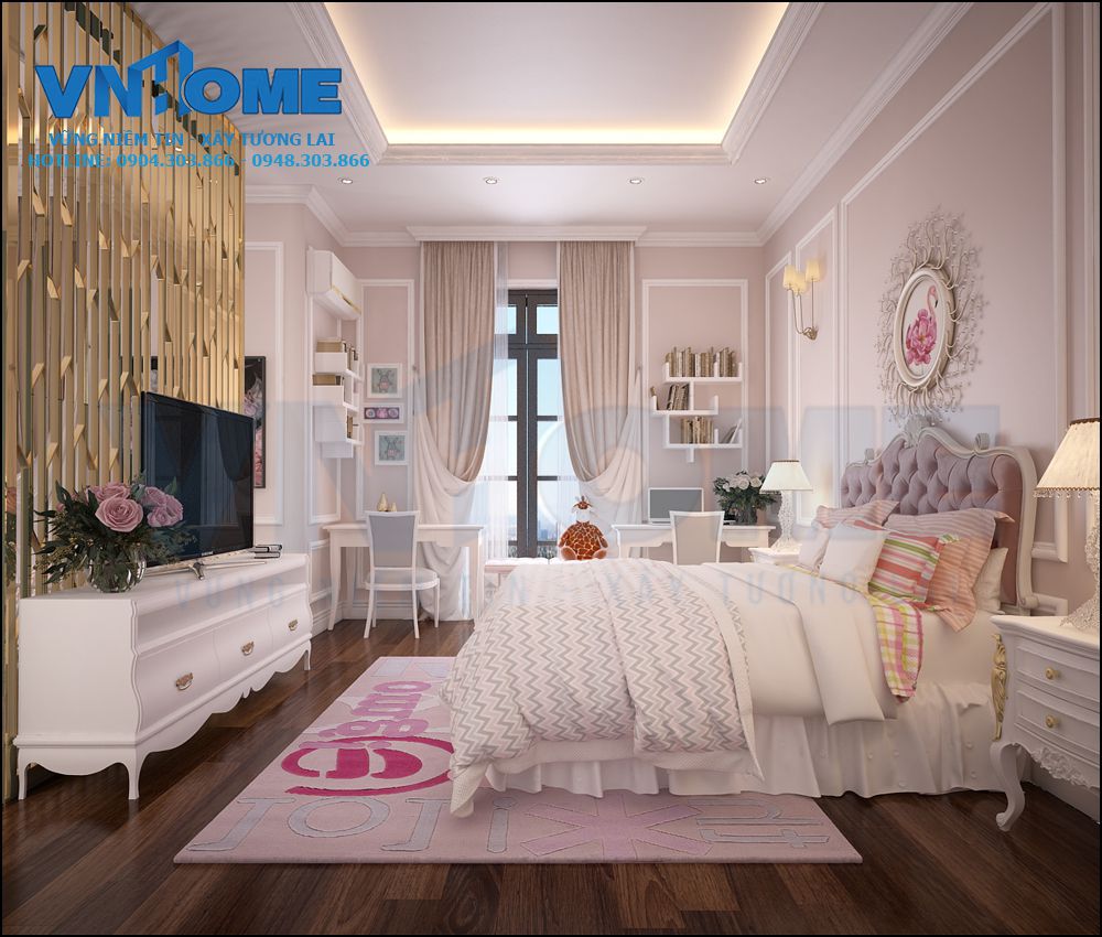 Mẫu thiết kế nội thất phòng ngủ gia đình đẹp và mới nhất-VNH NTPN 0008