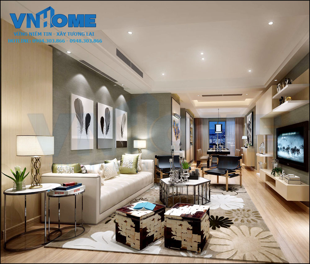 Ý tưởng thiết kế nội thất phòng khách hiện đại đẹp miễn chê-VNH NTPK 0011