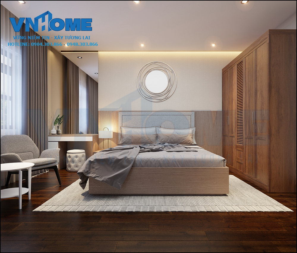 Những mẫu thiết kế nội thất phòng ngủ hiện đại đẹp nhất năm 2019-VNH NTPN 0010