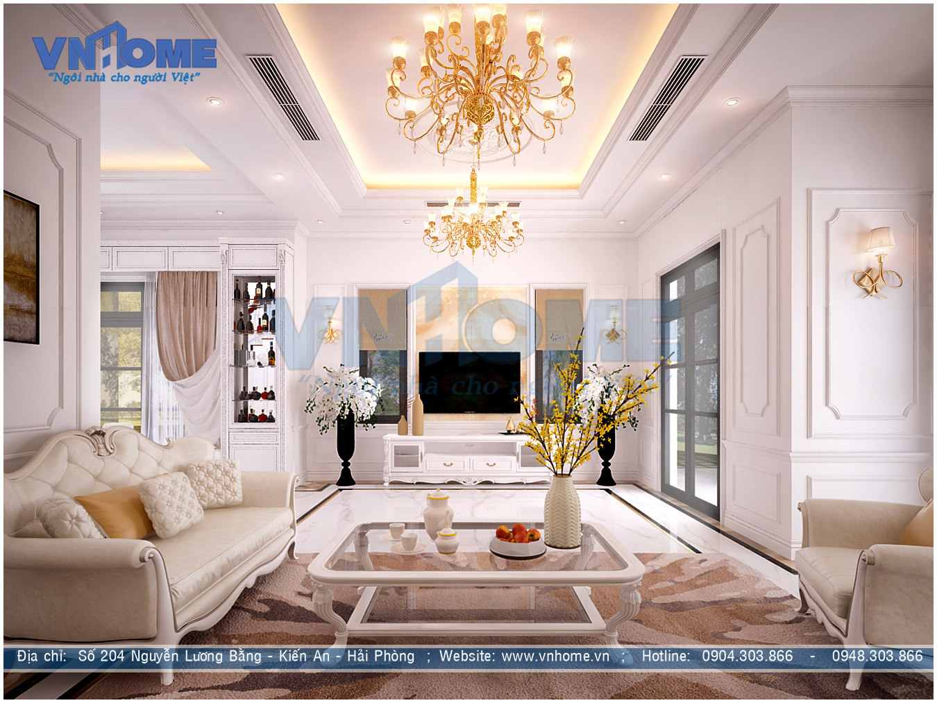 Thiết kế nội thất biệt thự tân cổ điển Vinhomes Imperia tại Hải Phòng