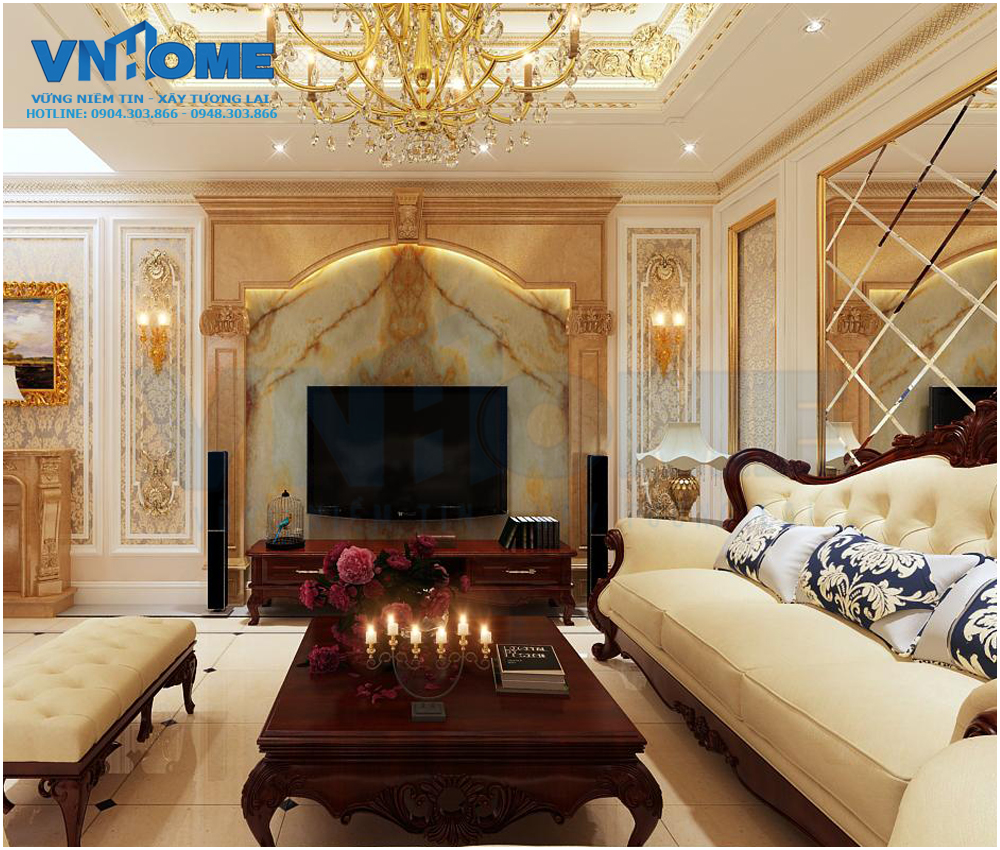 Giải pháp thiết kế nội thất biệt thự tân cổ điển đẹp
