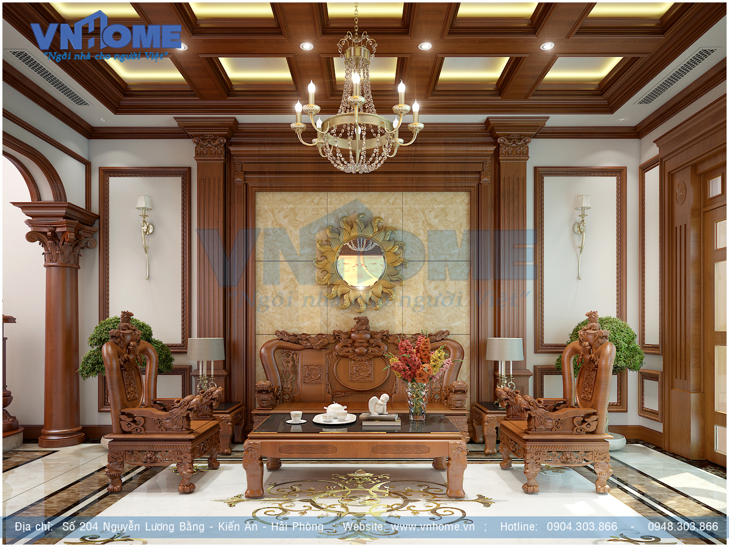 Thiết kế nội thất nhà biệt thự hiện đại đẹp tại Hải Phòng
