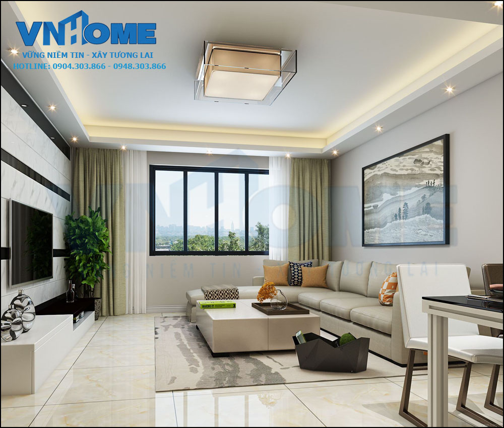 Những mẫu thiết kế phòng khách đẹp mắt nhất năm 2018-VNH NTPK 0008