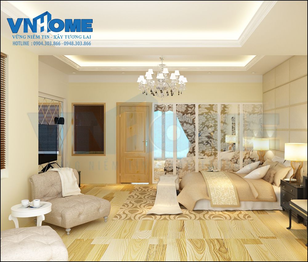 Mẫu thiết kế nội thất phòng ngủ hiện đại đơn giản-VNH NTPN-0007