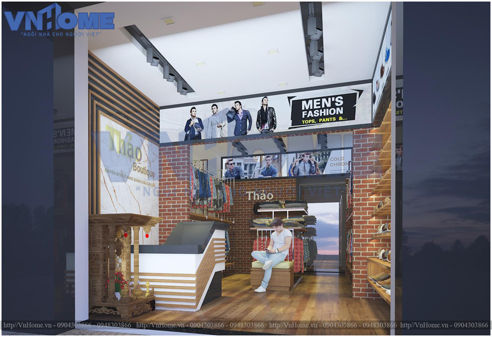Mẫu thiết kế shop thời trang quần áo nam tại Hải Phòng