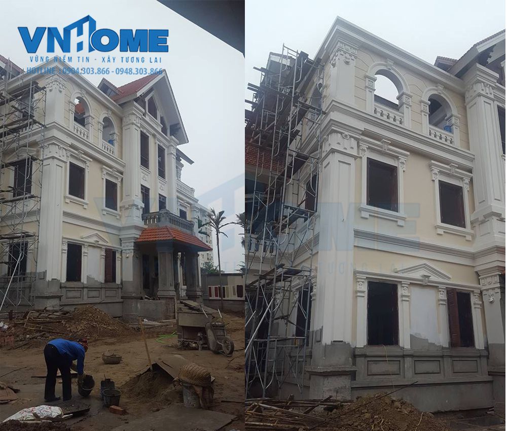 Thi công biệt thự tân cổ điển 3 tầng