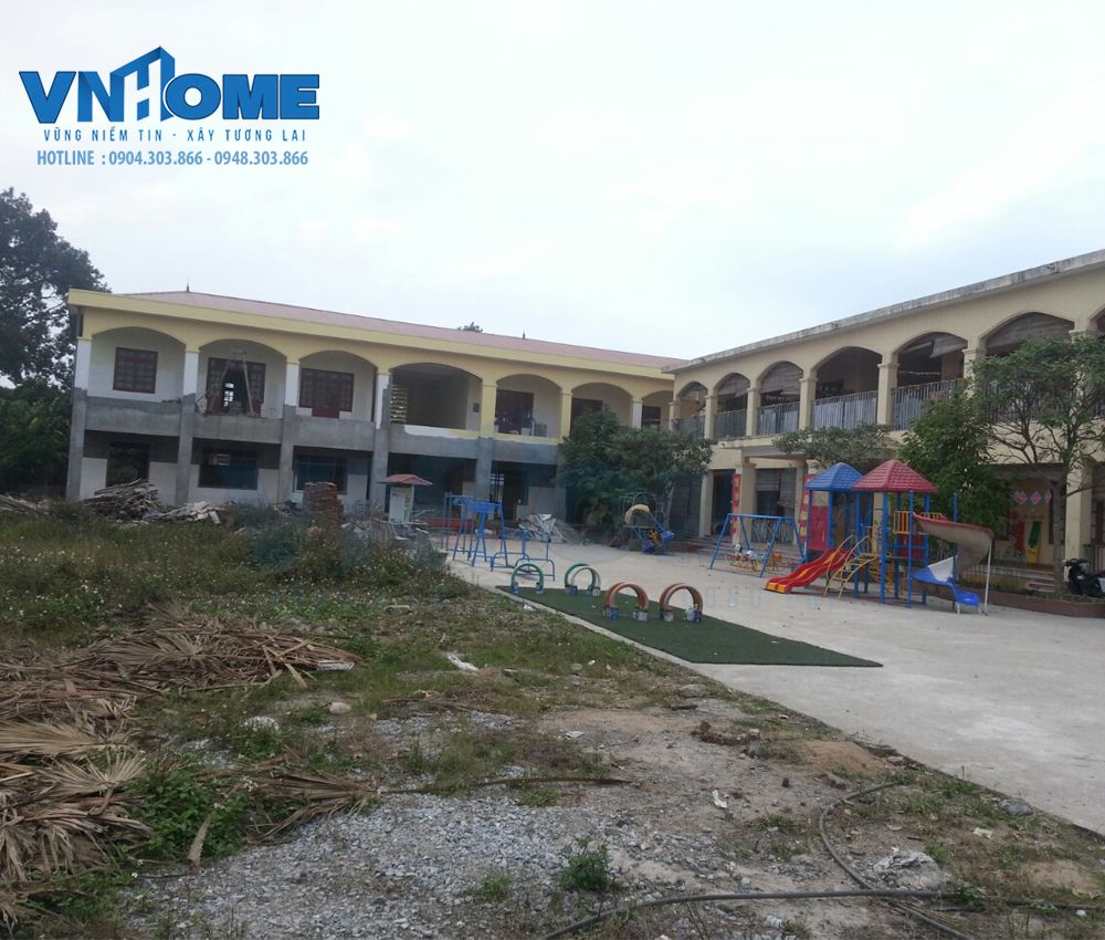 Thi công công trình trường mầm non Thái Sơn - An Lão