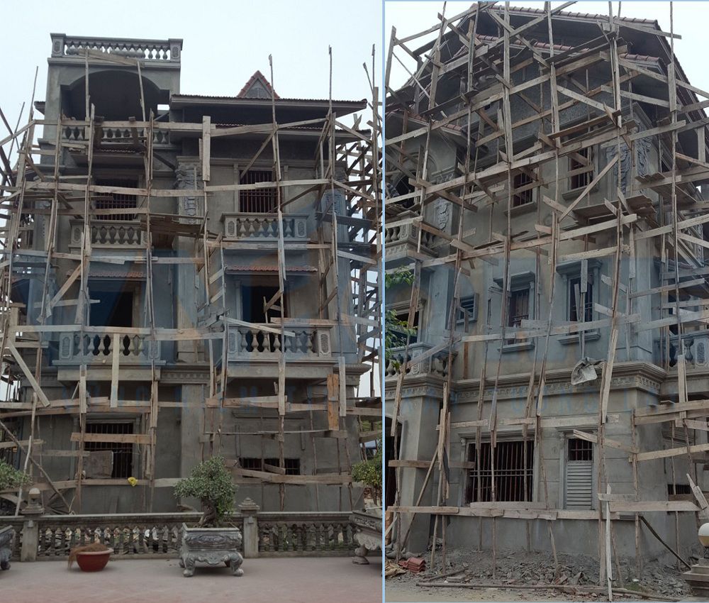 Biệt thự tân cổ điển 3,5 tầng đang thi công