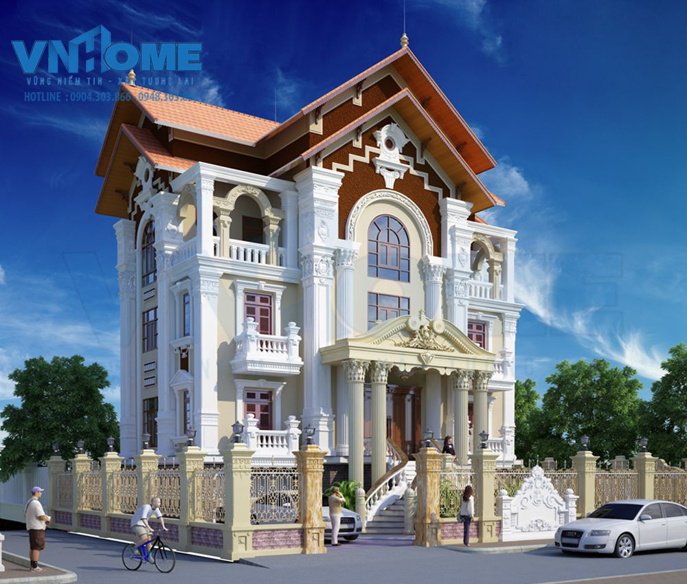 Mẫu các công trình biệt thự pháp đẹp sang trọng 3 - 5 tầng