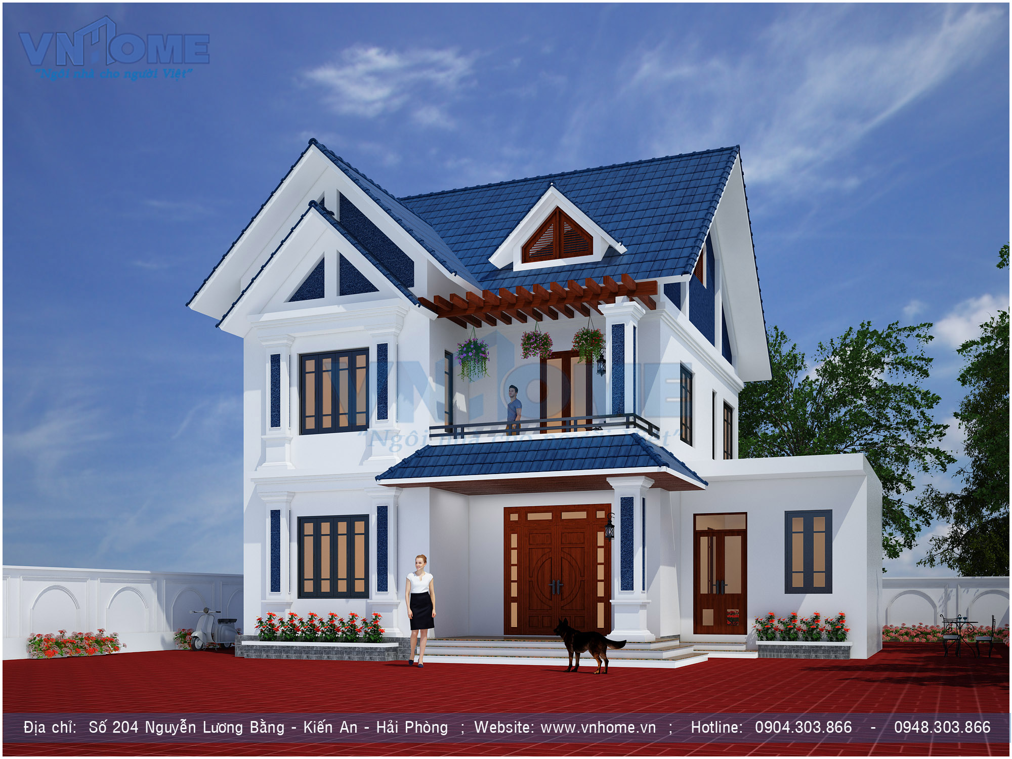 Mẫu thiết kế biệt thự hiện đại 2 tầng đẹp nhỏ xinh