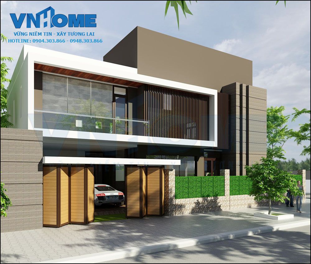 mẫu biệt thự hiện đại 3 tầng độc đáo–VNH BTHD 0034