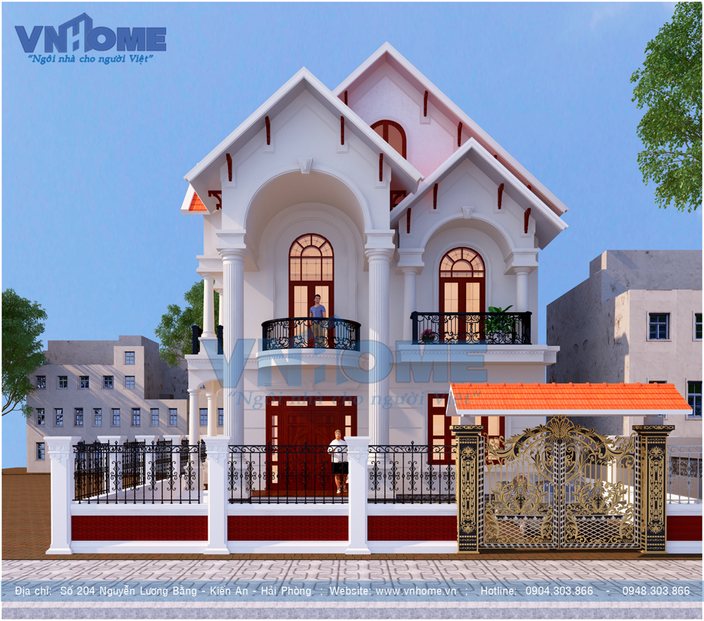 Mẫu thiết kế biệt thự tân cổ điển đẹp cuốn hút Gia đình Anh Thành Kiến Thụy Hải Phòng