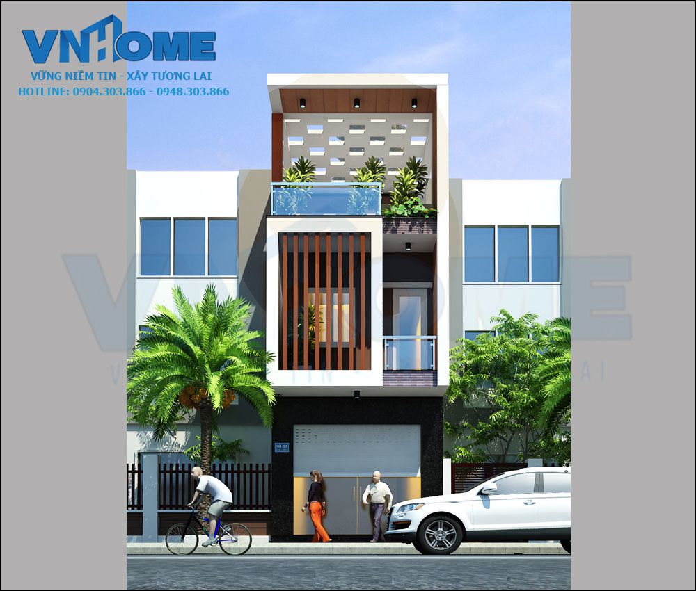 Thiết kế nhà lô hiện đại 3 tầng tại Hải Phòng - VNH NLHD 0021