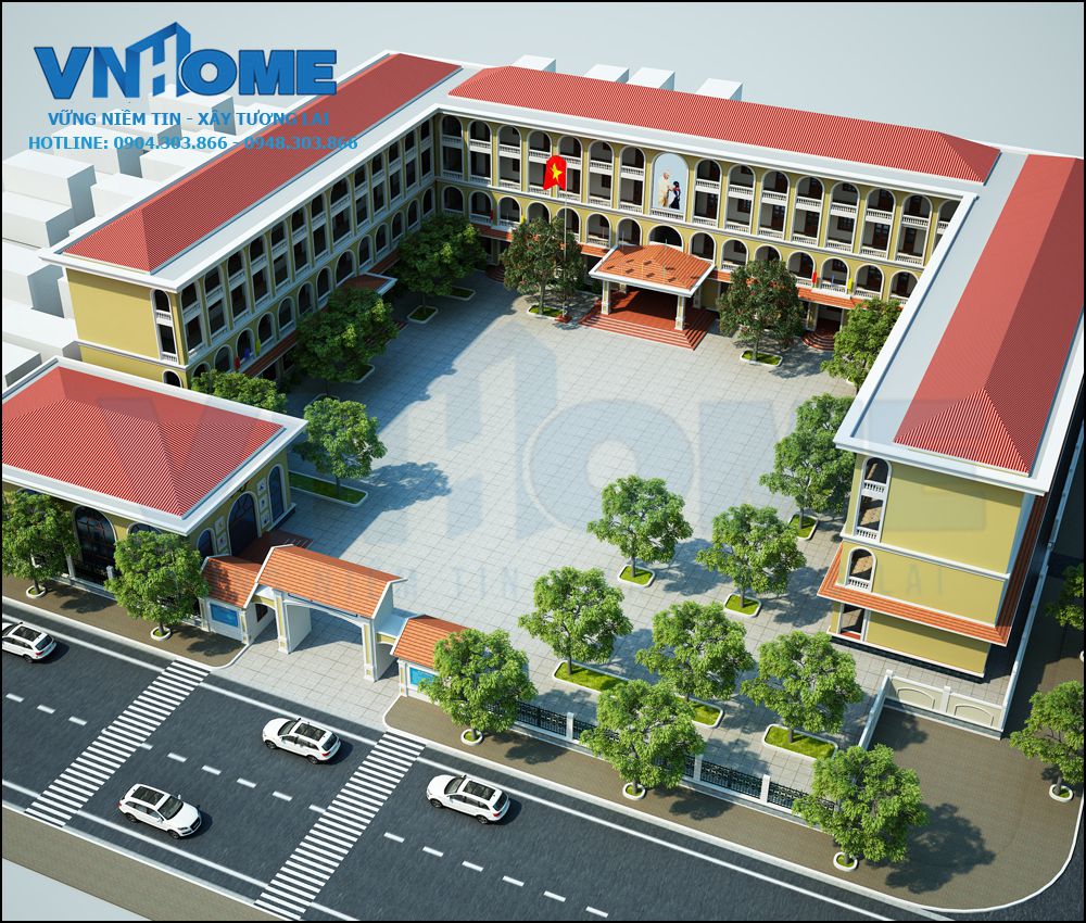 Thiết kế trường học tân cổ điển - VNH BTTCD 0006