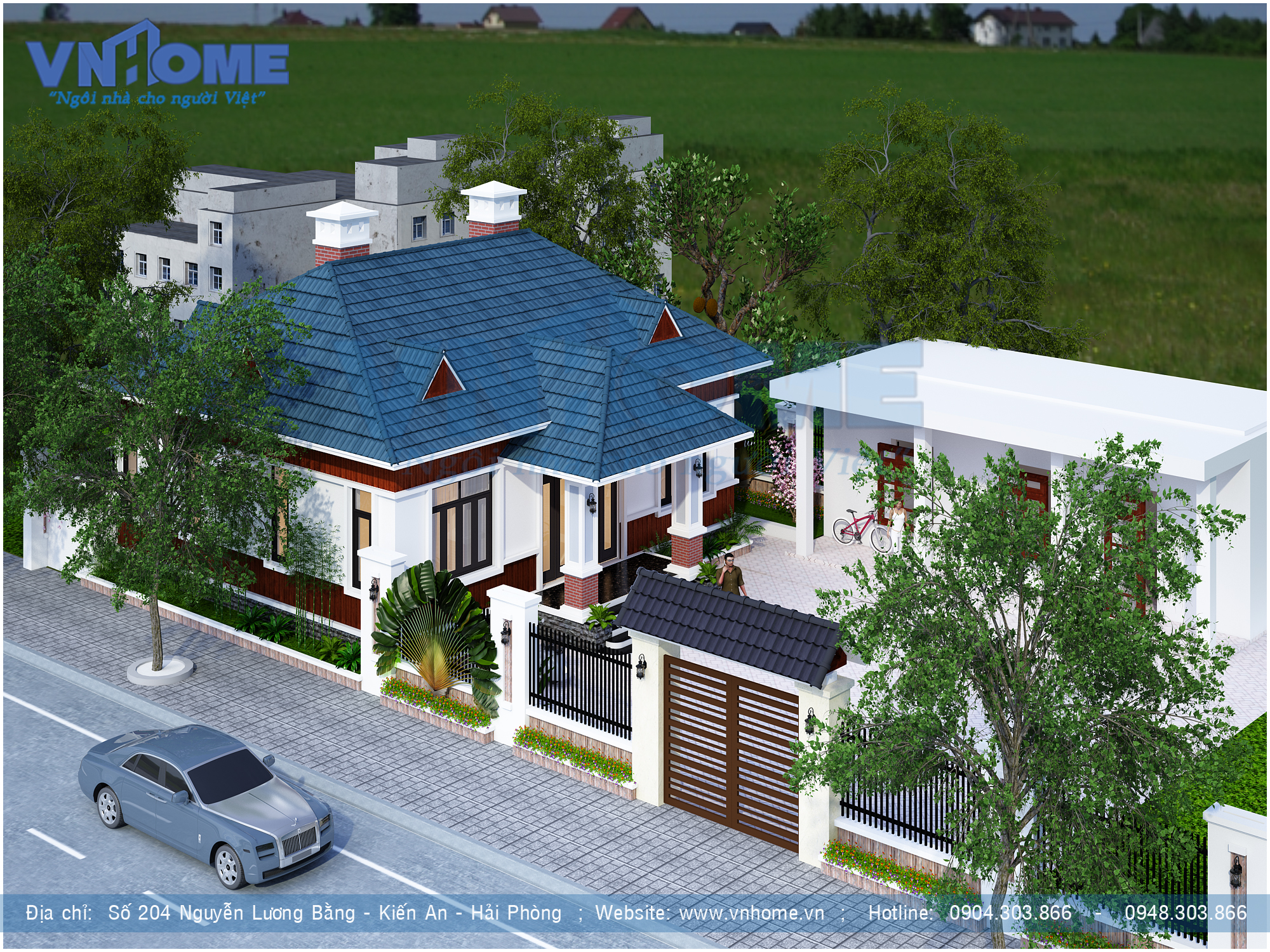 Hồ sơ thiết kế biệt thự mini 1 tầng đẹp hiện đại Anh Đoàn Chiến Thắng An Lão