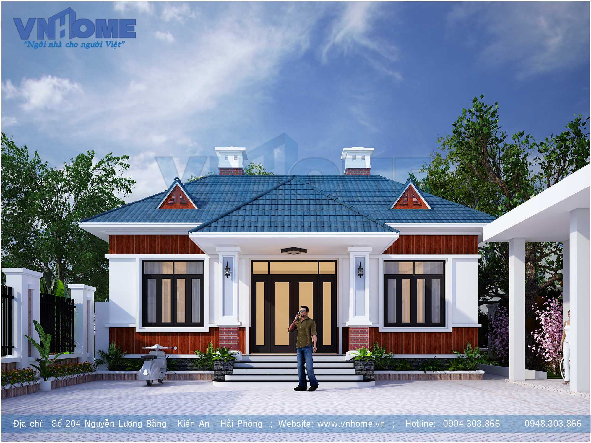 Mẫu biệt thự mini 1 tầng đẹp hiện đại được chủ đầu tư đánh giá cao