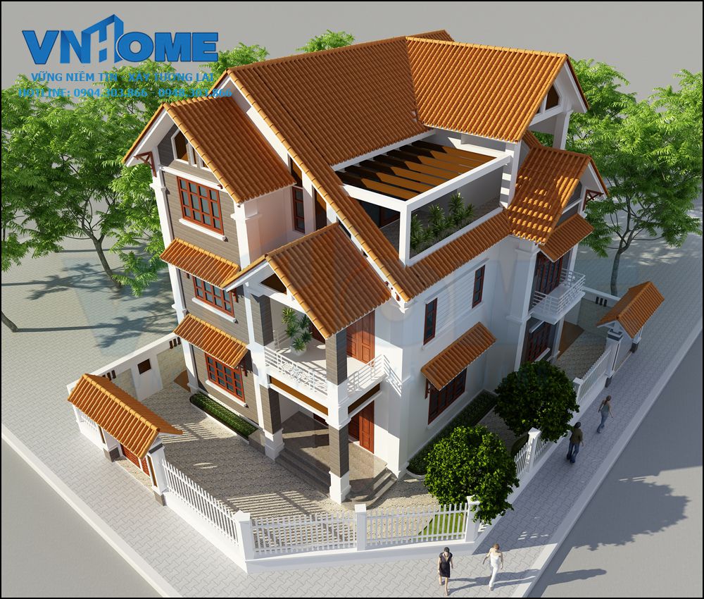 Thiết kế biệt thự hiện đại 3,5 tầng đẹp ấn tượng – VNH BTHD 0004
