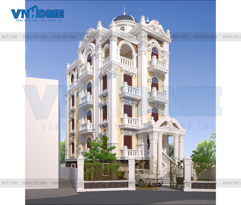 Thiết kế lâu đài cổ điển Pháp đẹp  đẳng cấp-VNH BTCD 0011