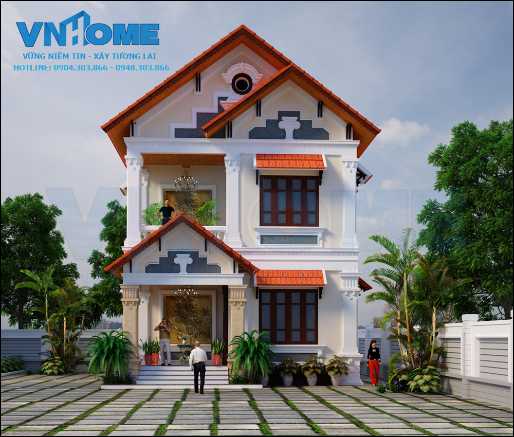 Thiết kế biệt thự tân cổ điển - VNH BTTCD 0002