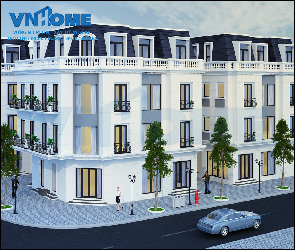 Thiết kế biệt thự tân cổ điển 4 tầng Vinhomes Hạ Long Quảng Ninh-VNH BTTCD 0020