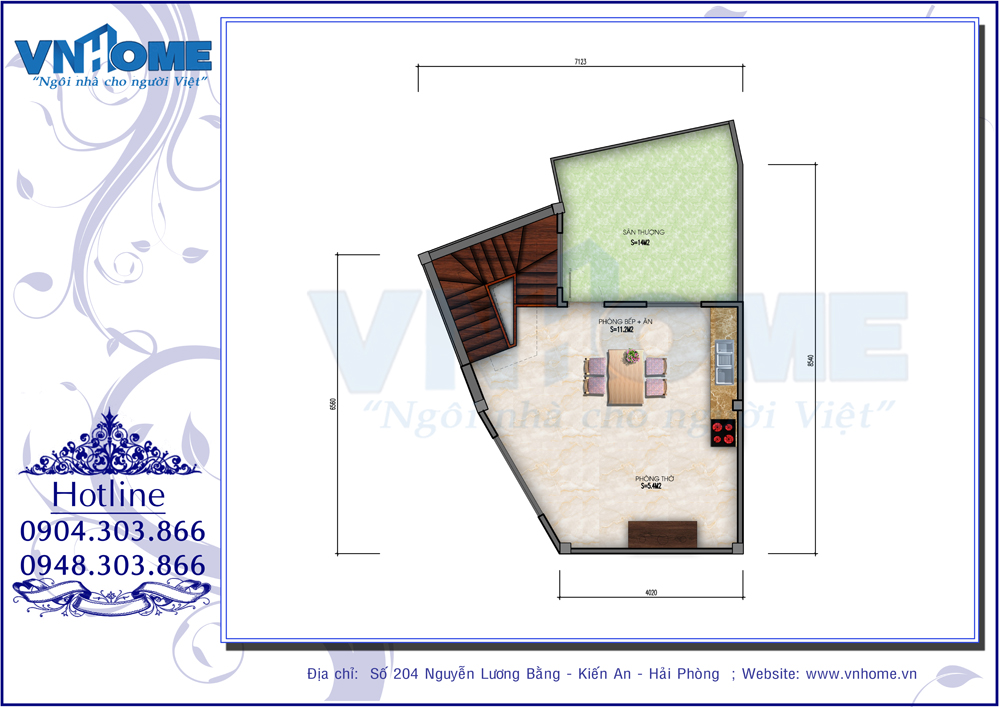 Mẫu thiết kế nhà lô 3 tầng hiện đại diện tích 9x10m tại Cầu Đất, Hải Phòng 8