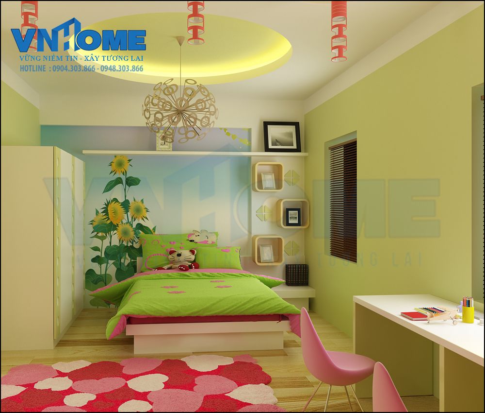 Thiết kế nội thất phòng ngủ của căn nhà lô hiện đại
