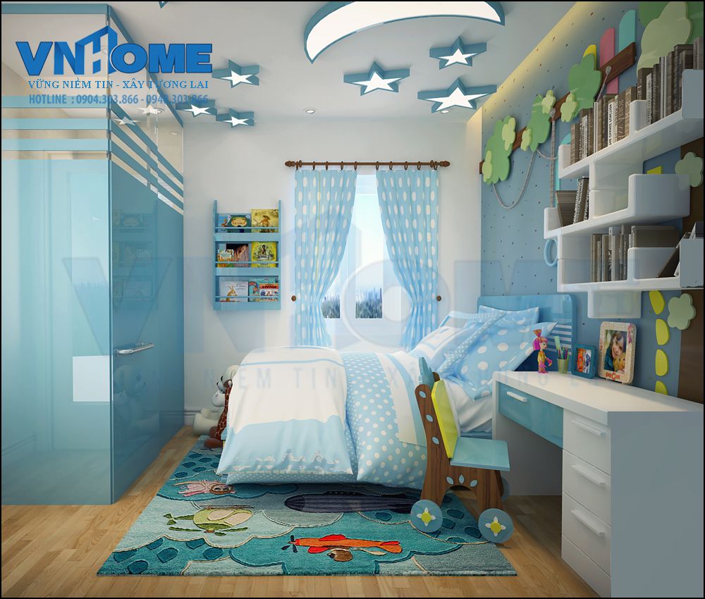 Thiết kế nội thất phòng ngủ cho bé trai