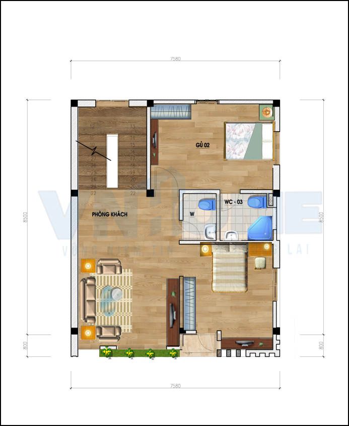 mặt bằng tầng 3