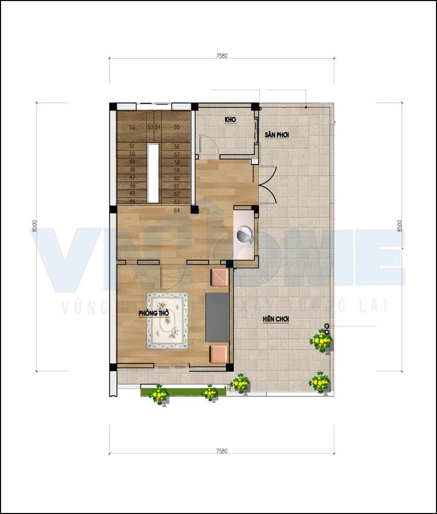 mặt bằng tầng 4