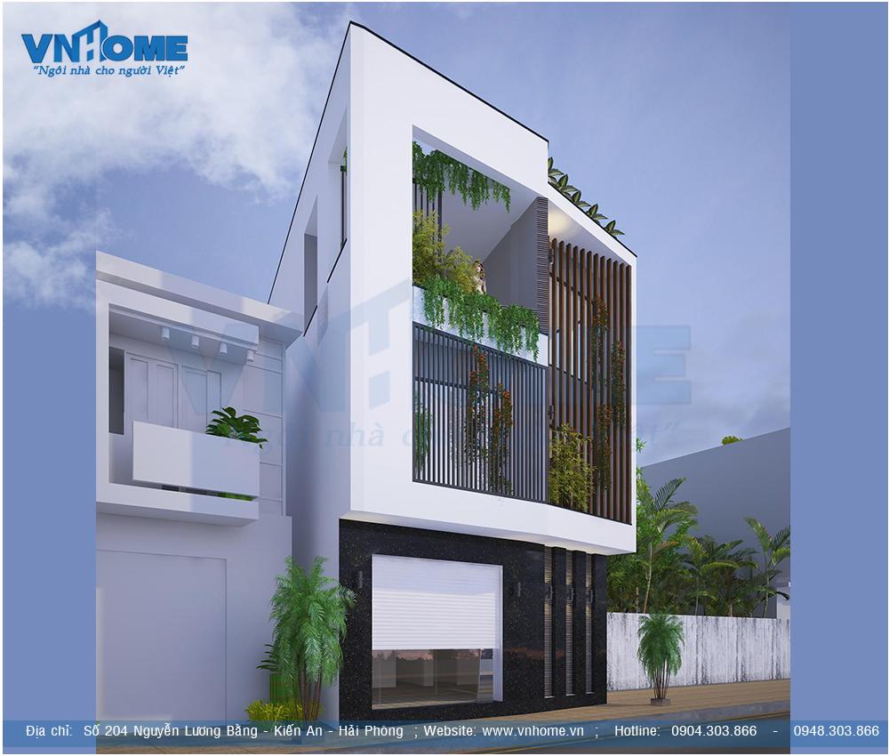 Mẫu thiết kế nhà lô 3 tầng hiện đại diện tích 9x10m tại Cầu Đất, Hải Phòng 2