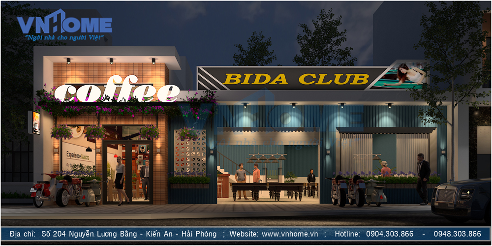 Mẫu thiết kế quán café đẹp độc đáo tại Hải Phòng 3