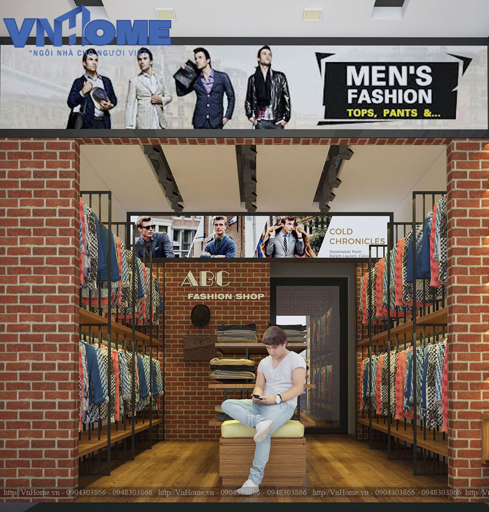 Mẫu thiết kế shop thời trang quần áo nam tại Hải Phòng 2