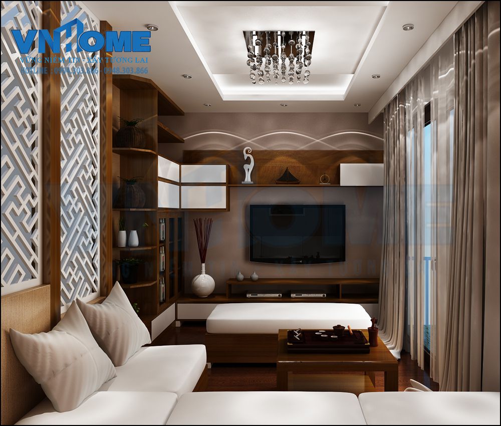 Thiết kế nội thất phòng khách của căn nhà lô