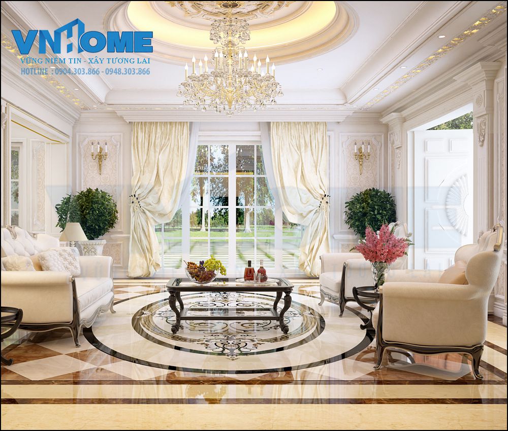 thiết kế nội thất phòng khách sang trọng