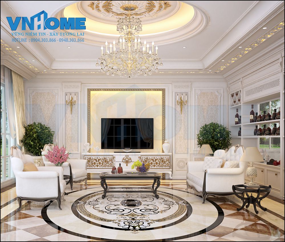 thiết kế nội thất phòng khách sang trọng