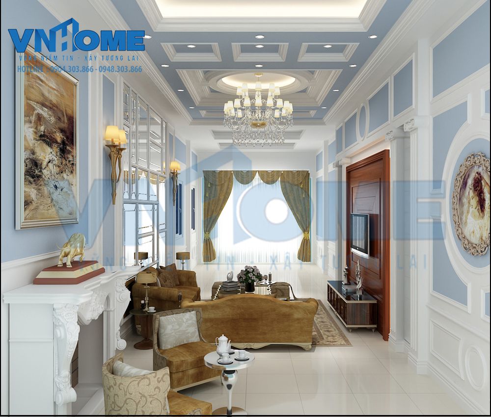 Nội thất phòng khách nhà lô pháp