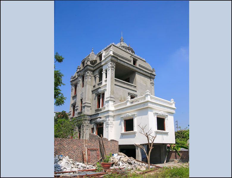 thi công biệt thự cổ điển 4.5 tầng tại Hải Phòng