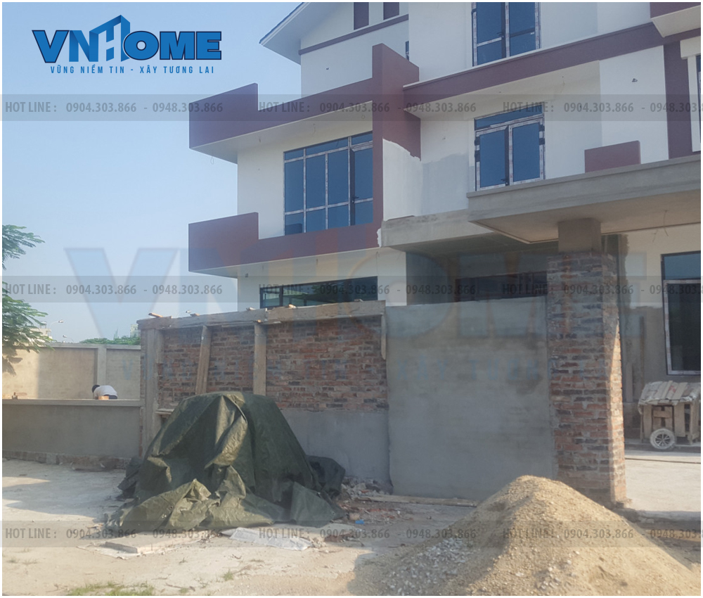 thi công biệt thự hiện đại 3,5 tầng tại Hải Phòng