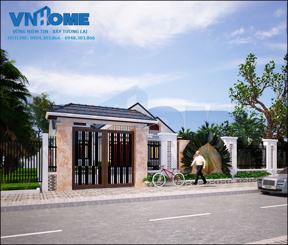 thiết kế biệt thự hiện đại 1 tầng