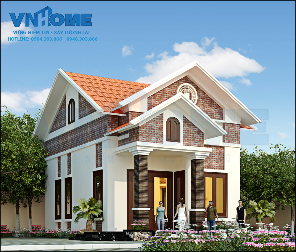 thiết kế biệt thự nhà vườn 1 tầng đẹp