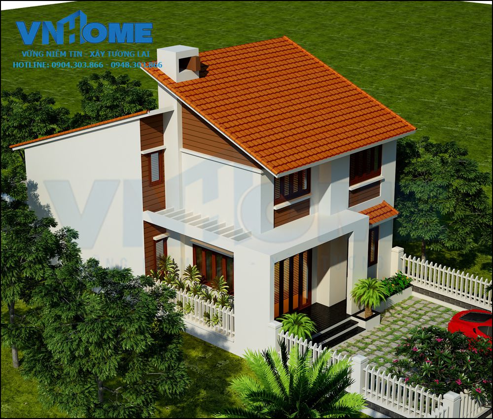 biệt thự hiện đại 2 tầng