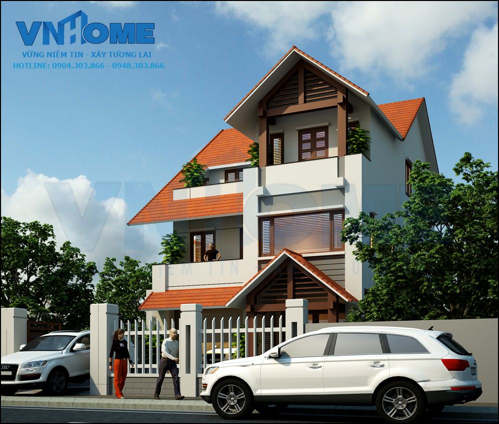 phối cảnh biệt thự hiện đại