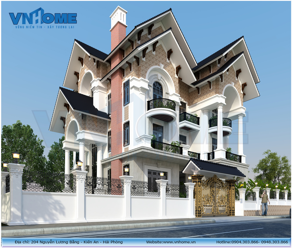 thiết kế biệt thự tân cổ điển tại Hải Phòng