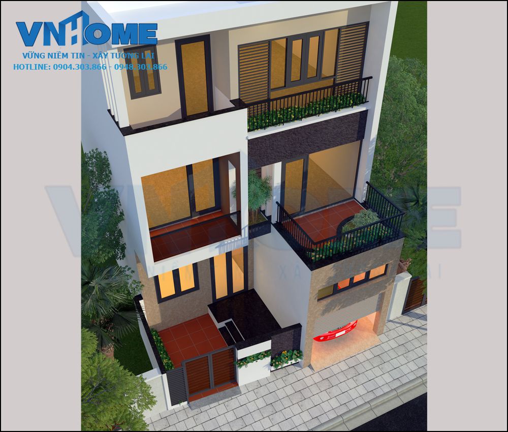mặt tiền nhà lô hiện đại