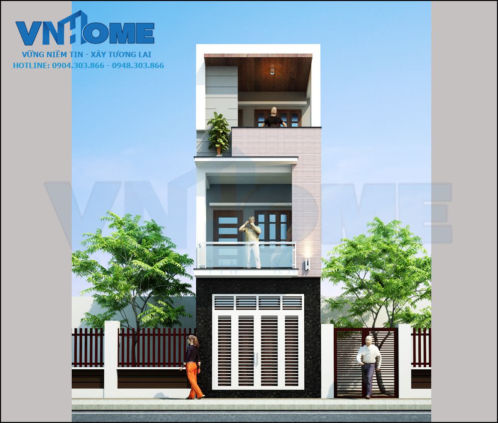 thiết kế nhà lô hiện đại 3 tầng tại Hải Phòng