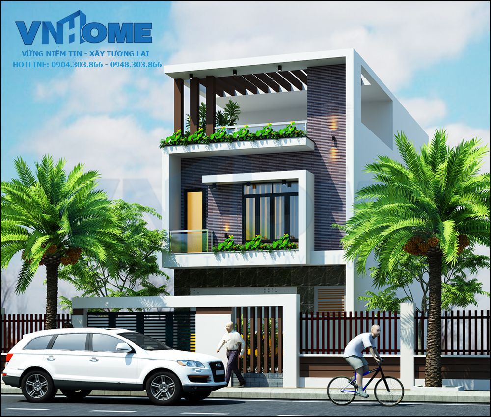 thiết kế nhà lô hiện đại 3 tầng tại Hải Phòng