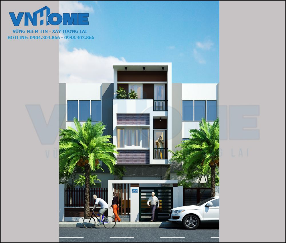 thiết kế nhà lô hiện đại 3 tầng tại Hải Phòng