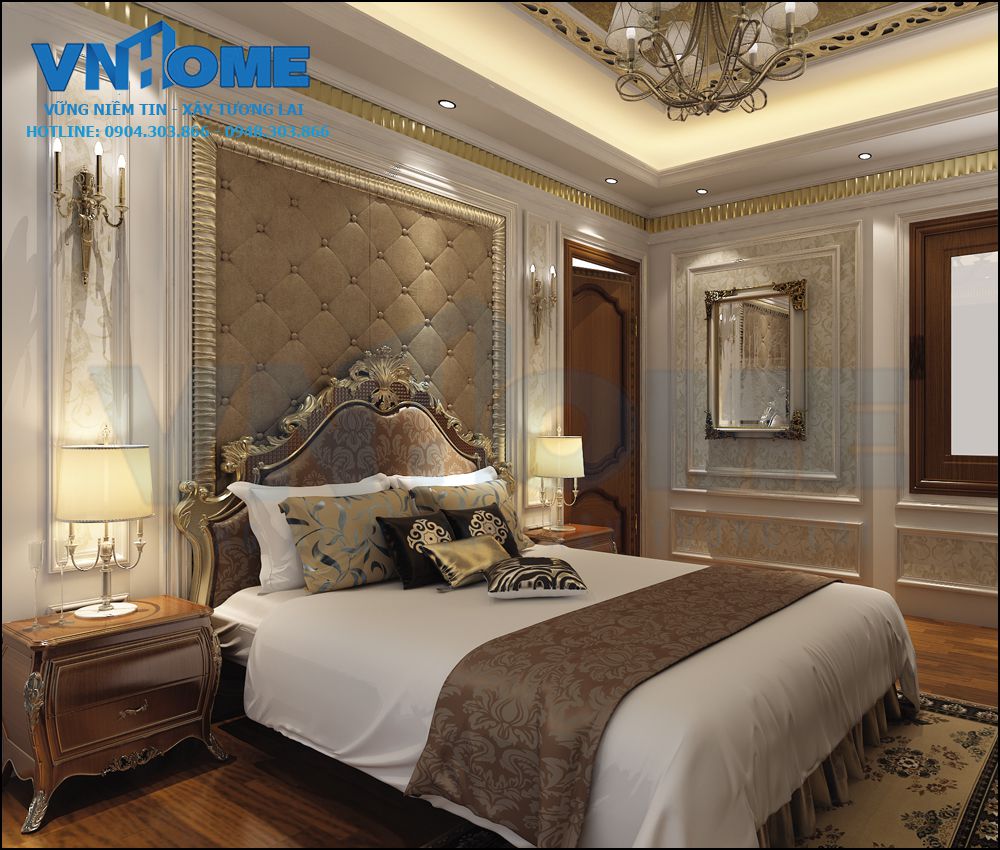 thiết kế nội thất biệt thự cổ điển 3.5 tầng tại Hải Phòng